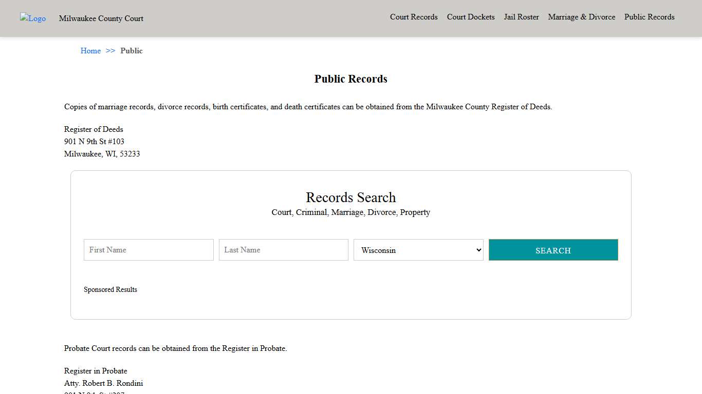Public Records Milwaukee County Court